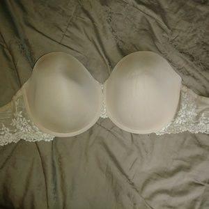 Beige strapless bra